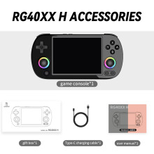 Retro-Handheld-Spielkonsole - RNCYN - RG40XX H - 4,0 Zoll Bildschirm - RGB-Beleuchtung - Schwarz - Joystick - Aufladbar