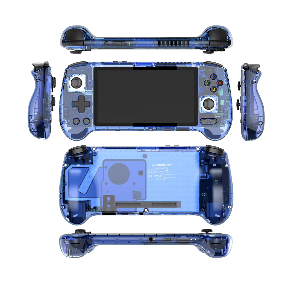 Retro Handheld Video Game Console - Rncyn - 5.48 Inch Oled Screen - Rg556 - Joystick - Rechargeable Blue 9486689671181