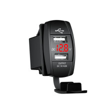 Carregador Duplo USB para Automóveis - RNCYN - Porta USB Dupla - Saída 5V 4,8A - Monitorização de Tensão
