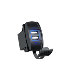 Carregador USB para Automóvel - RNCYN - Porta USB Dupla - Carregamento Rápido QC3.0 - Voltímetro Incorporado