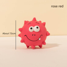 Latex Dog Toy - Phoesky - Squeaky Ball - Cartoon - Emoticon - Red - 7.5 cm - Interactive