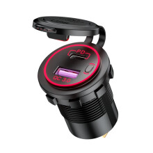 Carregador Duplo USB - RNCYN - Carregamento Rápido 36W - 2 Portas USB - Compatibilidade 12V-24V - Impermeável