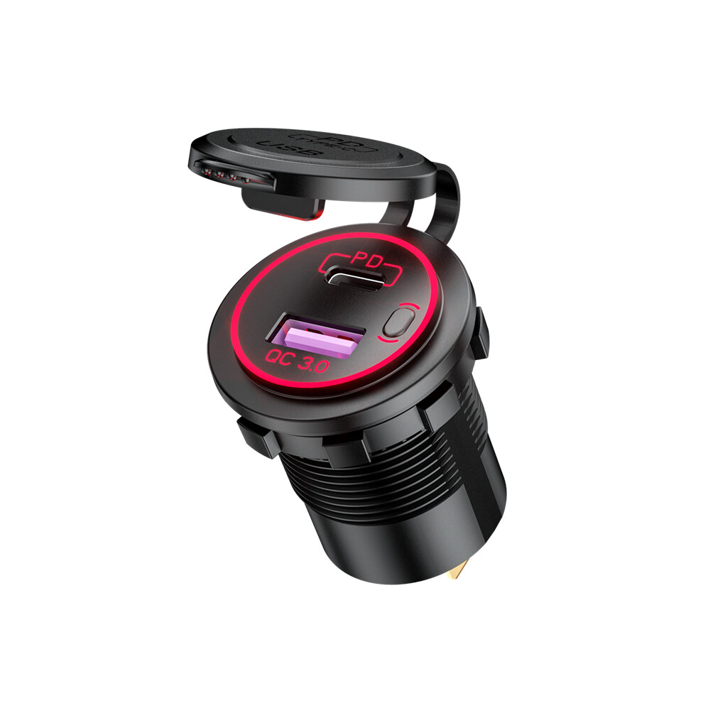 Dual Usb Car Charger - Rncyn - 36W Fast Charging - 2 Usb Ports - 12V-24V Compatibility - Waterproof 9486689764289