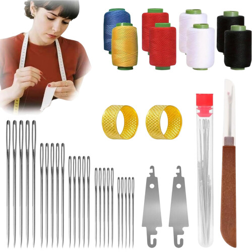 Multiuse Sewing Kits Steel Needle Hand Sewing Set for Craft Lovers Essential 36pcs 2