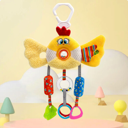 Musical Rotating Plush Crib Hanger For Newborns Promotes Visual Tracking chick 2