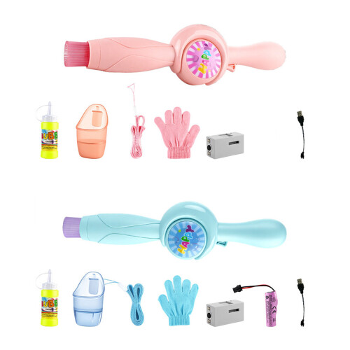 Magical Bubble Maker Toy Kids Electric Handheld Bubble Blower with Smog Effects Blue 1