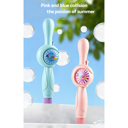 Magical Bubble Maker Toy Kids Electric Handheld Bubble Blower with Smog Effects Blue 2