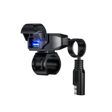 Adaptador USB Impermeável para Mota - RNCYN - SAE USB-C - Ecrã LED brilhante - Material de PC Retardante de Chama - 12-24V