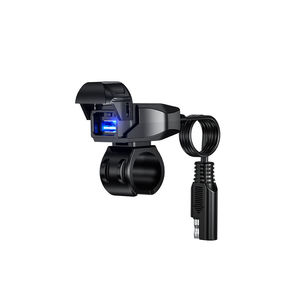 Photos - Car Service Station Equipment Waterproof USB Adapter for Motorcycle - RNCYN - SAE USB-C - Bright LED Display - Flame Retardant PC Material - 12-24V
