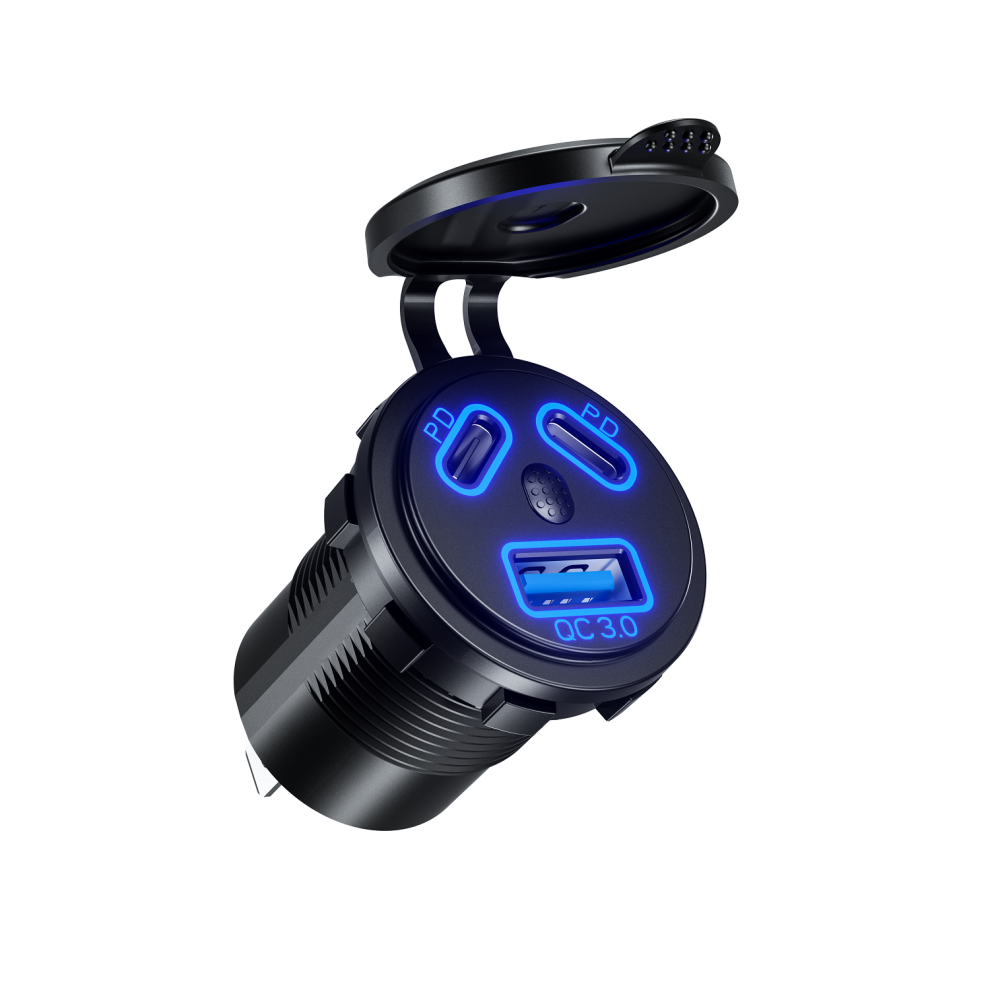Car Usb Charger - Rncyn - 36W Fast Charging - 3 Usb Ports - 5V Output - Bicycle, Motorcycle, Scooter Compatibility 9106058689783