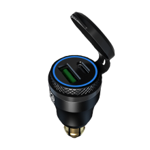 Soquete rápido para isqueiro de cigarros - RNCYN - Carregamento rápido Tipo-C - Compatibilidade QC de 18W e 45W PD - Duas portas USB