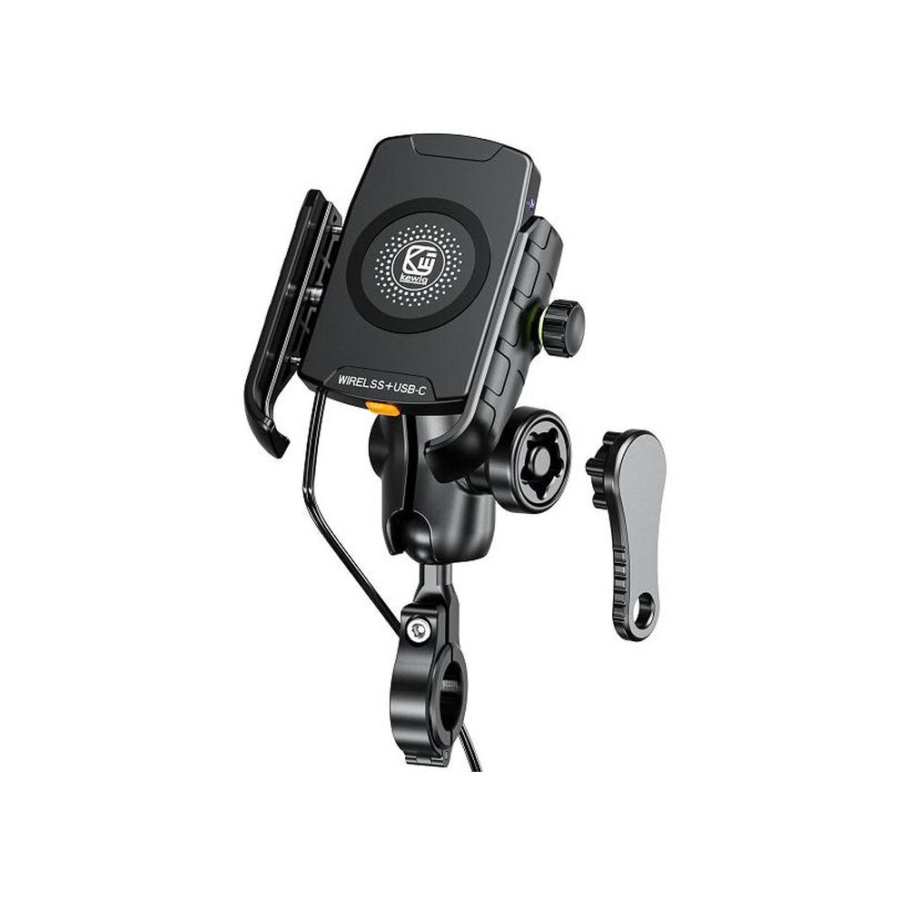Motorcycle Phone Holder - Rncyn - 15W Qi Charger - 20W Pd Charger - 360 Rotation - Dual Arm Lock 9486689769468