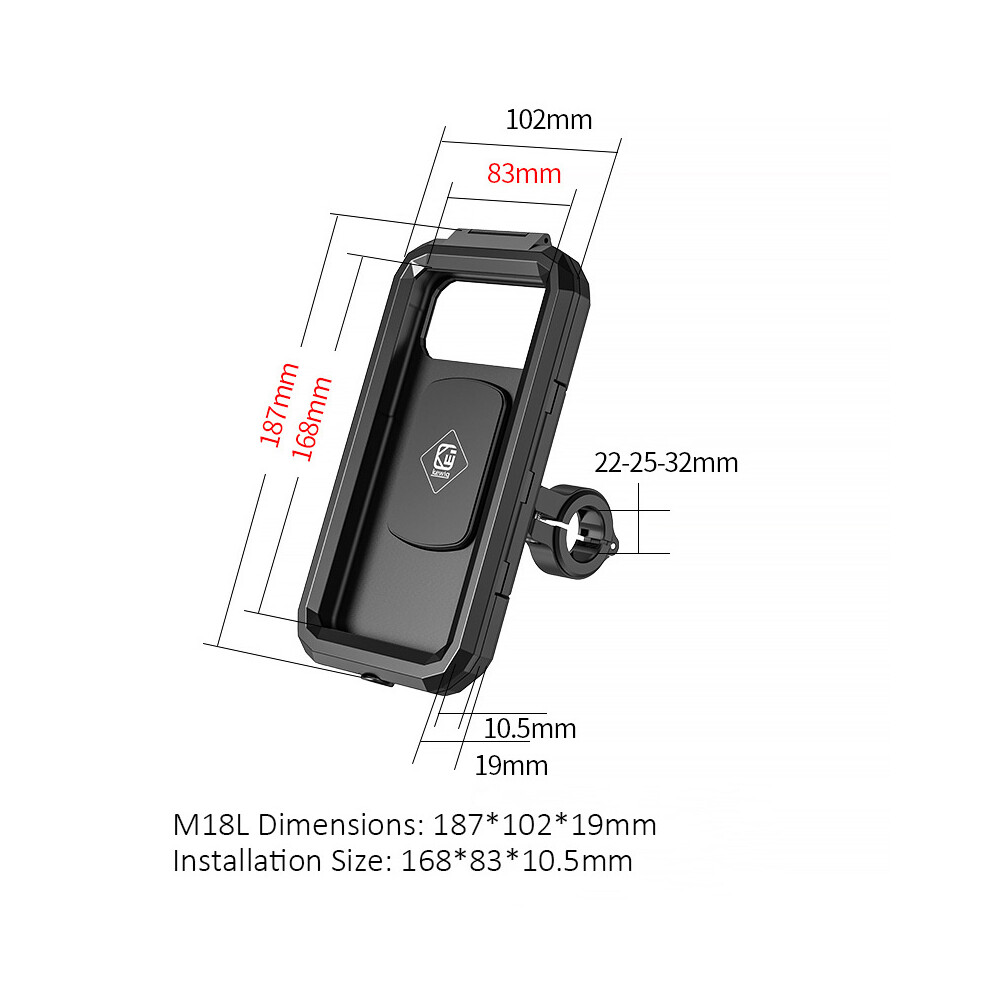 Motorcycle Phone Holder - Rncyn - 15W Qi Wireless Charger - 20W Pd Fast Charging - Waterproof 9486689768935