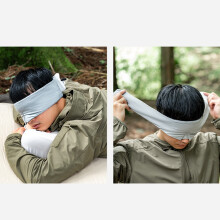 Full Coverage Sleep Masks Ice Silk Eye Cover with Adjustable Belt for Travel Grey