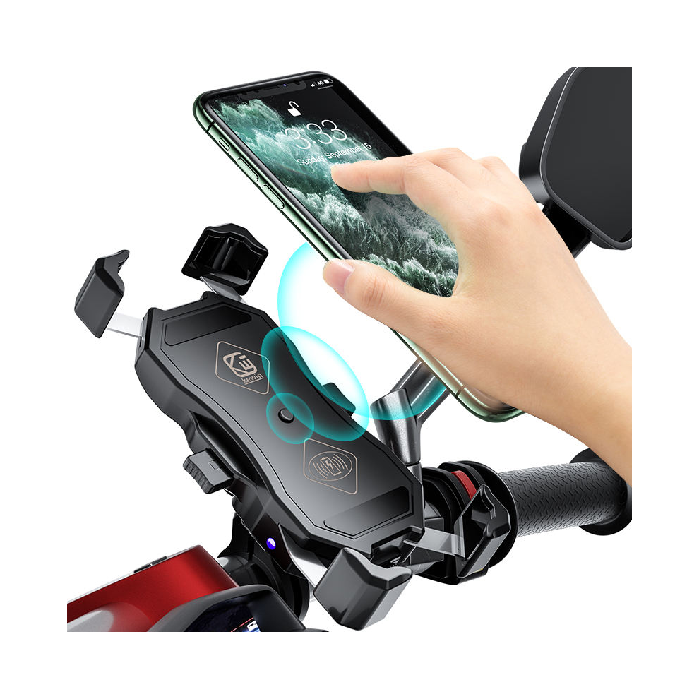 Waterproof Motorcycle Phone Holder - Rncyn - 15W Wireless Charger - Qc3.0 Usb Fast Charger - 360 Degree Rotation 9486689767914
