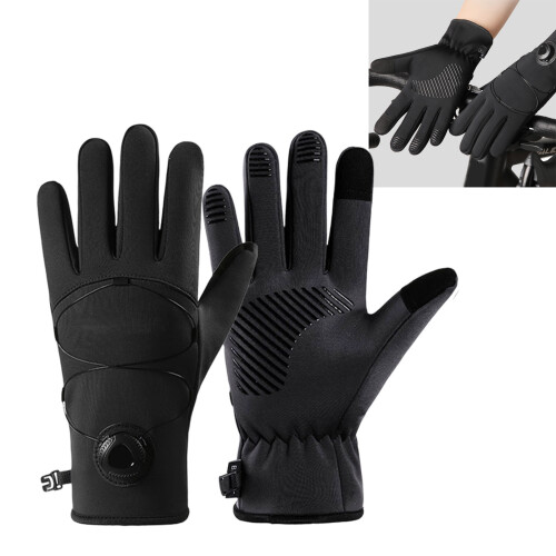 1 Pair Windproof Gloves For Skiing Warm Protections Intelligent Device Operate L Grey 2