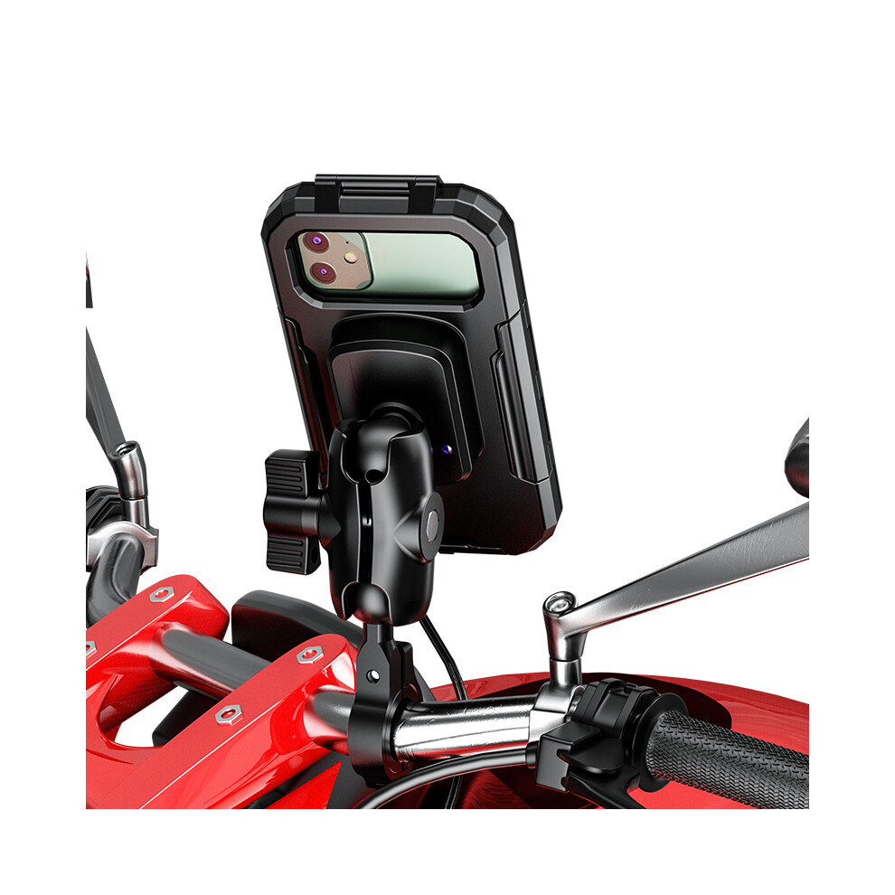 Waterproof Motorcycle Phone Holder - Rncyn - Waterproof Ip66 - 15W Qi Wireless Charging - 20W Usb Pd Charging 9486689769529