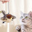 Simulation Flapping Bird Cats Teasing Toy Remote Control Plush Animal Teaser Toy owl 4