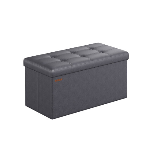 Foldable Ottoman - Fabric - Coffee Brown - Cube Storage with High Weight Capacity
