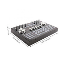 K1 Live Sound Card Portable Bluetooth Sound Card Profession Adjustable Volume Audio for Music Recording Karaoke Singing