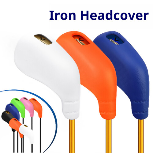 Waterproof Golf Iron Head Cover High Elastic Rod Head Cases Protector Black 2