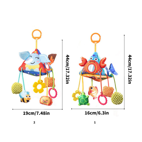 Shower Gift Interactive Crib Pendant Toy With Rattle And Tactile Development pattern 2 2
