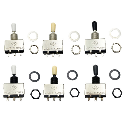 Compact Electric Guitar Switches 3 Position Tone Control Stable Silver yellow hat 1