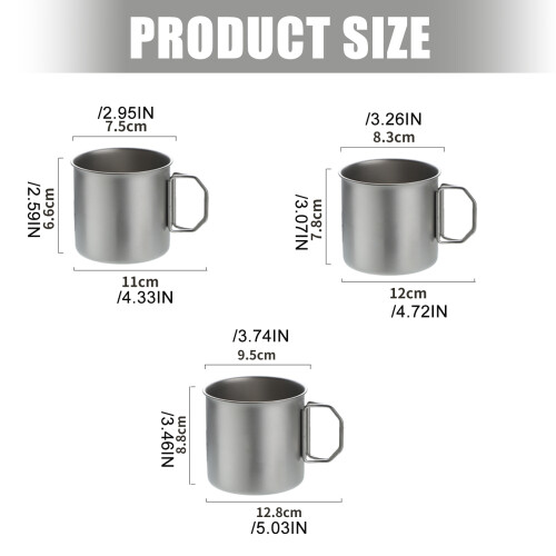 Drink Cups Folding Handle Coffee Cup Tourist Tableware Outdoor Mug for Camping M 2