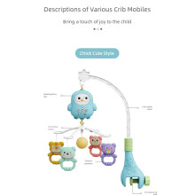 Infant Crib Music Mobile Toy 360 Degree Rotating Detachable Hanging Rattle Toy Blue