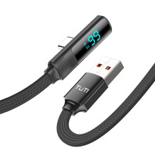 Cable de carga rápida USB tipo C - RNCYN - 66W - Pantalla LED - Trenzado de nylon - 1,2m - 5A Carga rápida