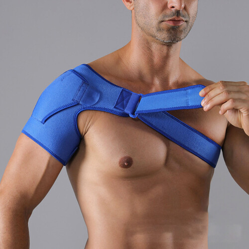 Breathable Single Shoulder Compression Sleeve Adjustable Strap Injury Prevention Gray 2