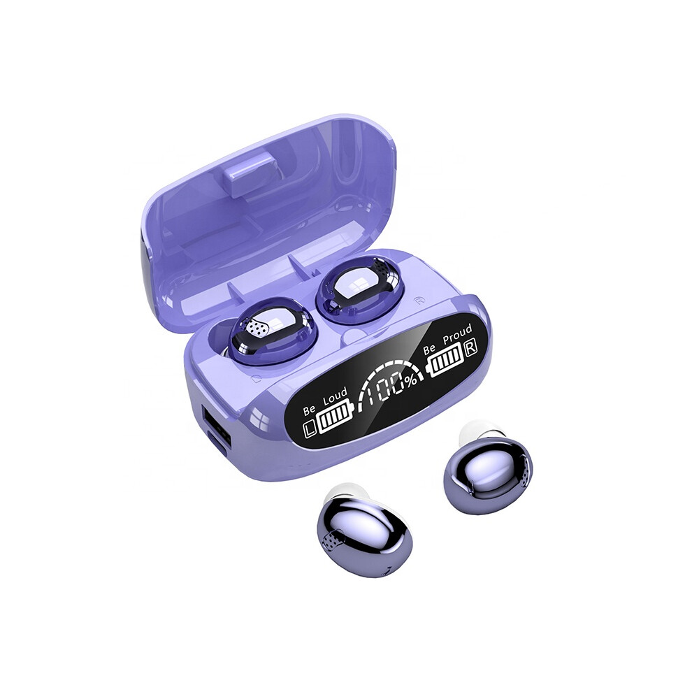 Wireless Earbuds - Rncyn - M32 Tws - Mirror Design - Bt 5.0 - Led Display - Touch Control Purple 9486689668266