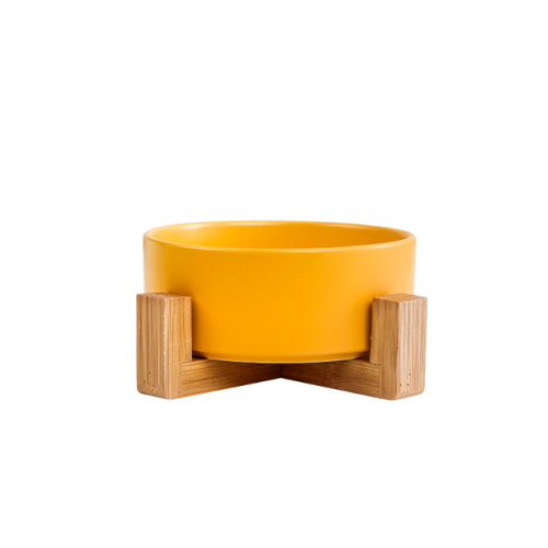 Κεραμική Ταΐστρα Ζώων Phoesky 400ml Κίτρινο 13cm Βάση από