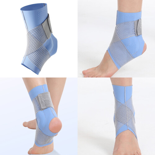 Adjustable Ankle Sleeve Support Strap Sweat Resistant For Running Basketball L Blue 2