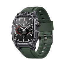 Outdoor smartwatch - RNCYN - 2,01 inch vierkant scherm - IP68 waterdicht - Groene siliconen - Bluetooth-belfunctie
