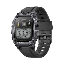 Outdoor smartwatch - RNCYN - 2,01 inch vierkant scherm - IP68 waterdicht - Zwart siliconen - Bluetooth-belfunctie