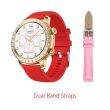 Montre intelligente - RNCYN - Z95 Mini - 1.27 pouces - Chargeur sans fil - Assistant vocal - Rouge + Rose - 200mAh