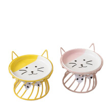 Raised Cat Bowls Phoesky Κεραμικό Μέταλλο Κίτρινο 250g 16x13 cm