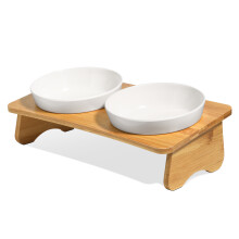 Melamine Pet Bowl - Phoesky - Wit - 290x160x85 mm - 400 ml - Klein/Middelgroot Ras - Rond - Duurzaam