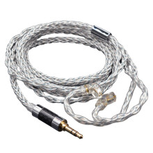Pletený audio kábel - RNCYN - 90-8 piny - strieborné - Blue Heart - pre slúchadlá