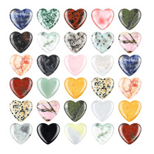 30 Pcs Heart Shape Crystals Bulk 1.2 Inch Gemstone Heart Stones Worry Stone Rocks Pocket Bulk for Valentine'S Day