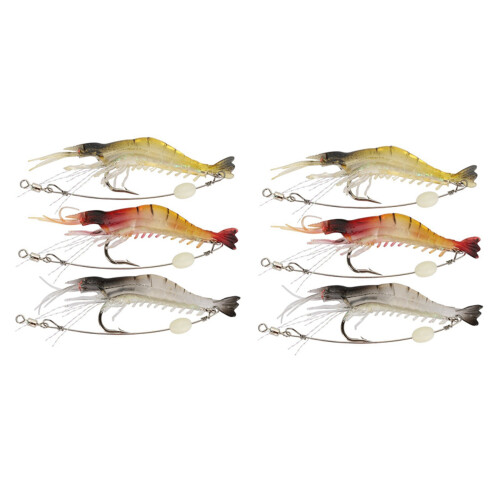 6x Leuchtende Garnelen Fisch KöDer Misch Farbe Spinner Kurbel KöDer Fisch KöDer mit Haken Angel Gerät 9 cm 0.013 Lb