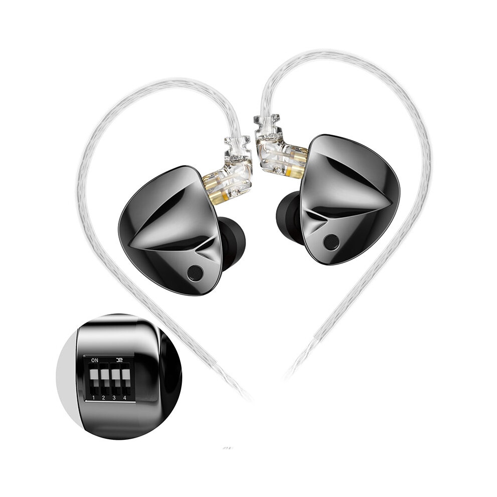 Stereo In-Ear Headphones - Rncyn - D-Fi - Dual Magnet 10Mm - Metal - 1.25M 5Cm - 3.5Mm Black/Gold 9106058523216