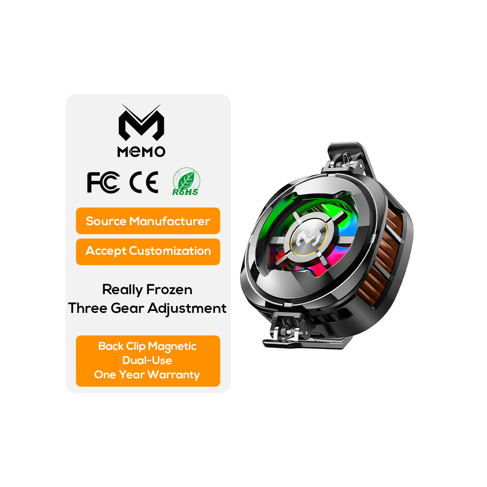 Phone Cooling Fan - Rncyn - Cx06-Frozen - Built-In Rgb - Magnetic Back Clip Light 9486689772147