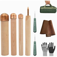 9 Pcs Knapping Tools, Knapping Kit for Pros and Beginners, Crafting Obsidian Stone and Crystal