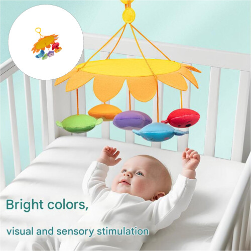 Soft Plush Crib Mobile For Visual Development And Neck Training Infant Toy Purple 1