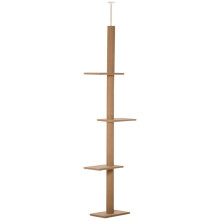 Krabpaal voor katten met 4 niveaus, verstelbare plafondmontage, 43x27x228-260 cm