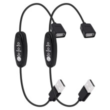 2 Câbles USB avec Interrupteur Intégré, Contrôle de Vitesse Réglable à 3 Niveaux pour Bandes LED, Ventilateurs et Moteurs