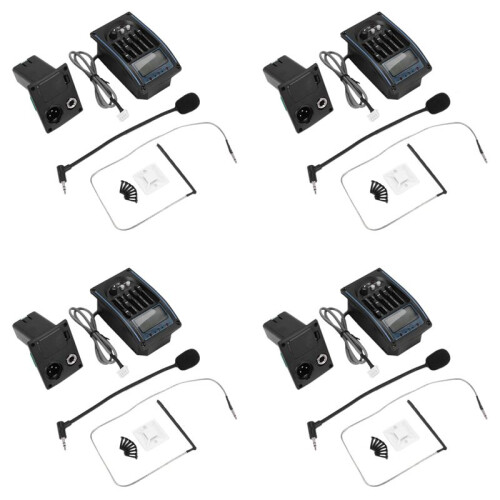 4X 5-Bands Akustisk Gitarr Pickup EQ Preamp LCD Tuner Equalizer med Mic LC-5
