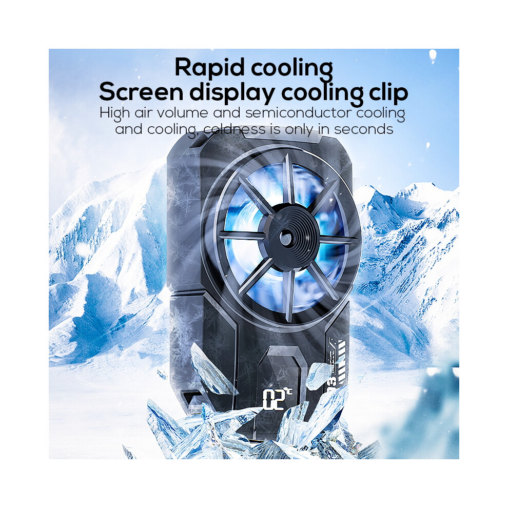 Phone Cooling Fan - Rncyn - Led Display - 3700 Rpm Blue/Light 9486689772338